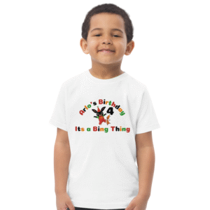 Bing Bunny Birthday Shirt – Custom Name & Age Tee Personalised Bing Bunny birthday t-shirt with custom name