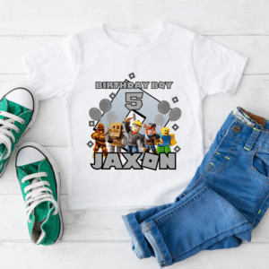 Boys Personalised Roblox Birthday T-shirt Personalised Roblox birthday t-shirt for boys