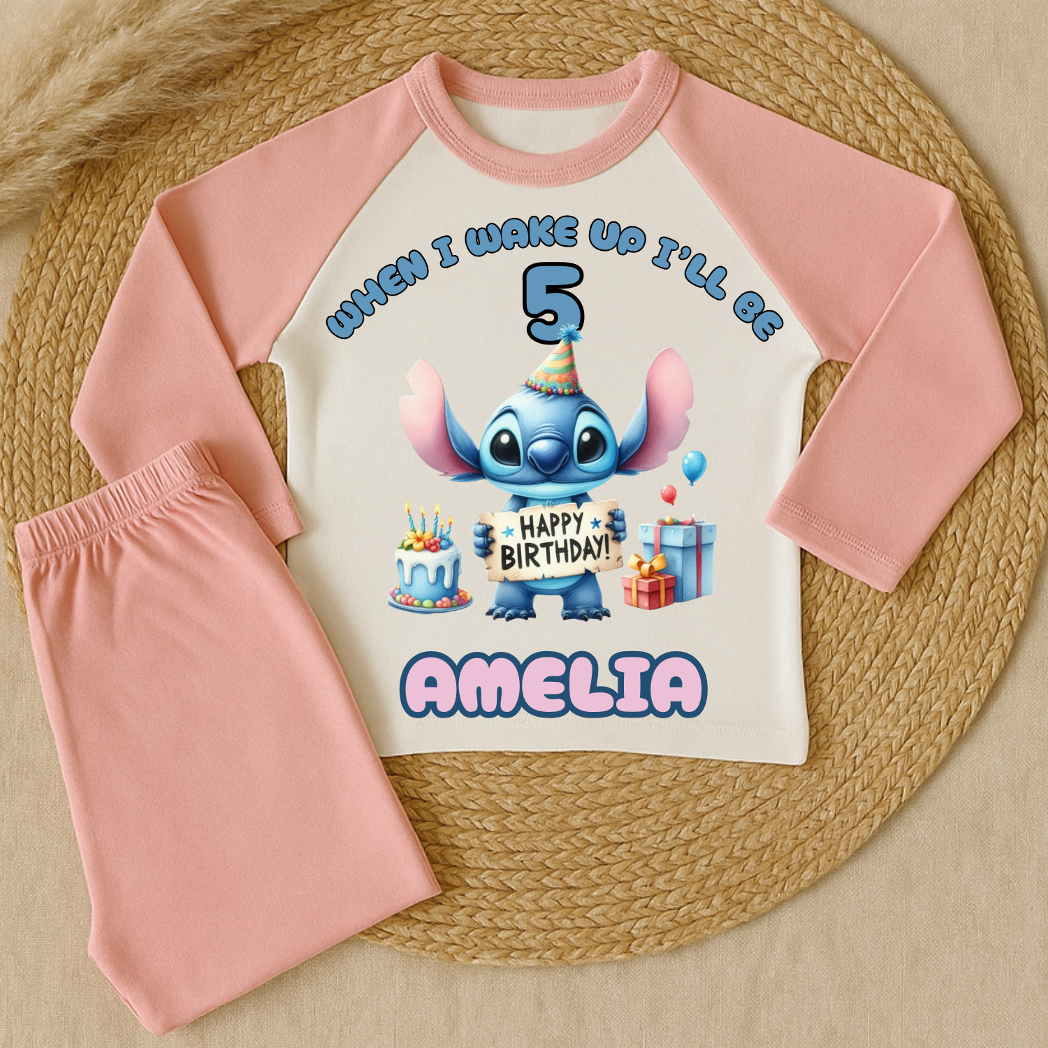 personalised stitch birthday pyjamas custom pj's personalised stitch birthday pyjamas custom pj's