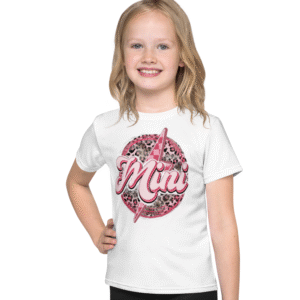 mama & mini matching t shirt set – pink leopard print lightning bolt design