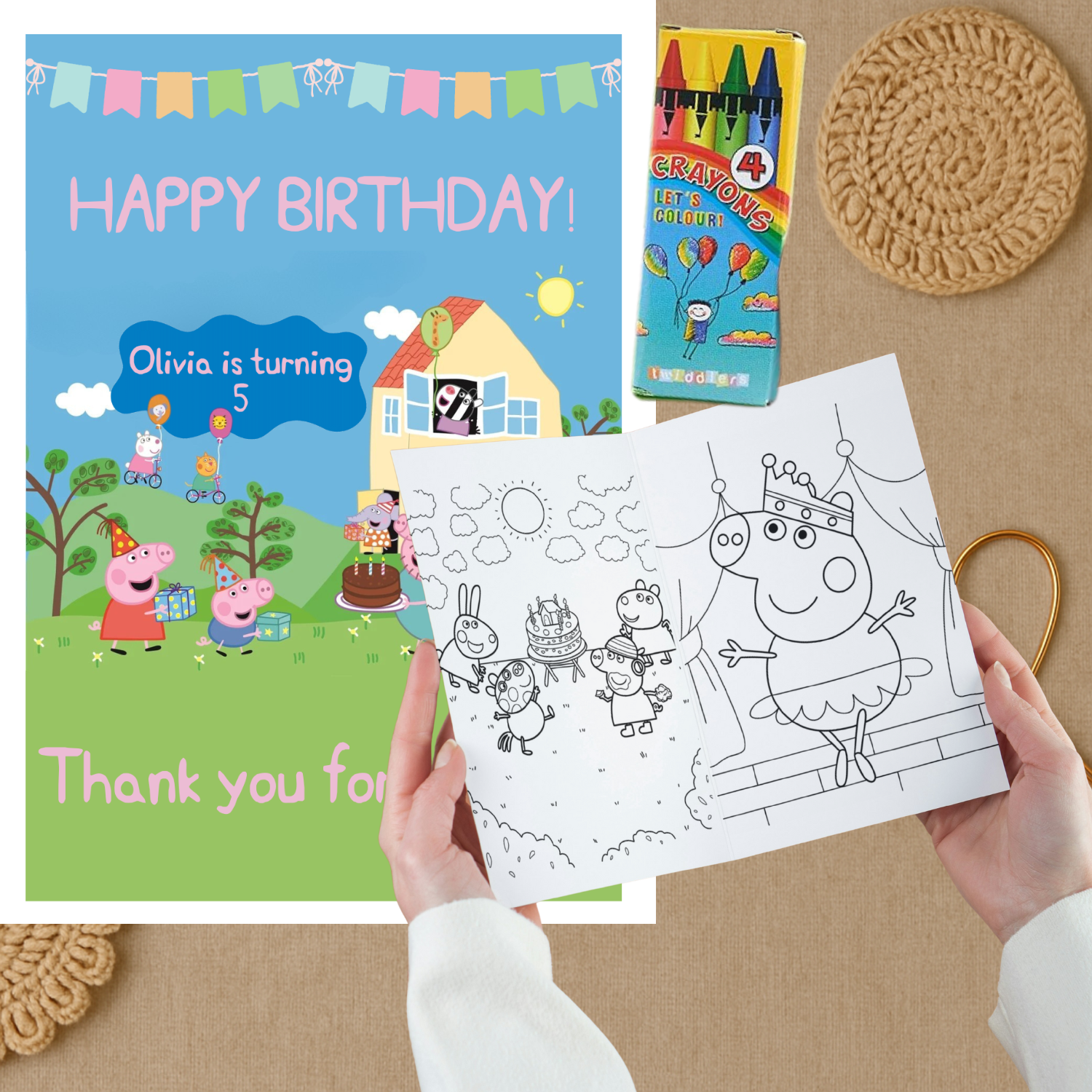 Custom Peppa Pig Treat Pack for Birthday Parties Peppa Pig party treat pack with custom name and age