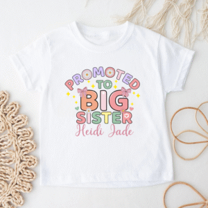 Big sister t-shirt with promoted to big sister design