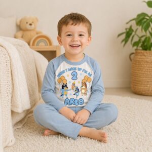 personalised bluey birthday pyjamas