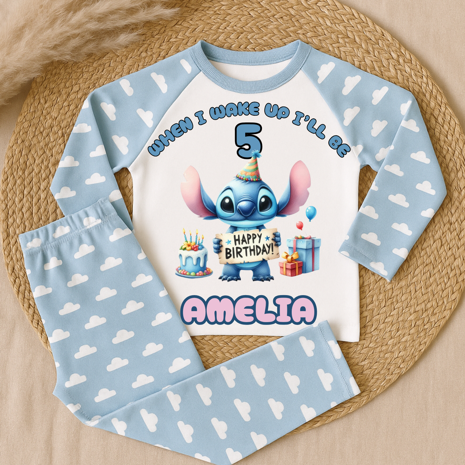 personalised stitch birthday pyjamas custom pj's personalised stitch birthday pyjamas custom pj's