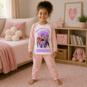 personalised k pop demon hunter birthday pyjamas