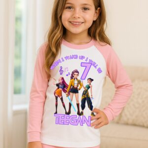 personalised k pop demon hunter birthday pyjamas