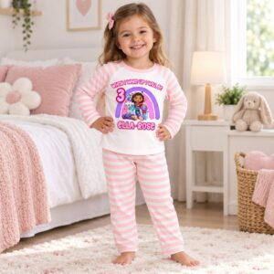 personalised gabby’s dollhouse birthday pyjamas