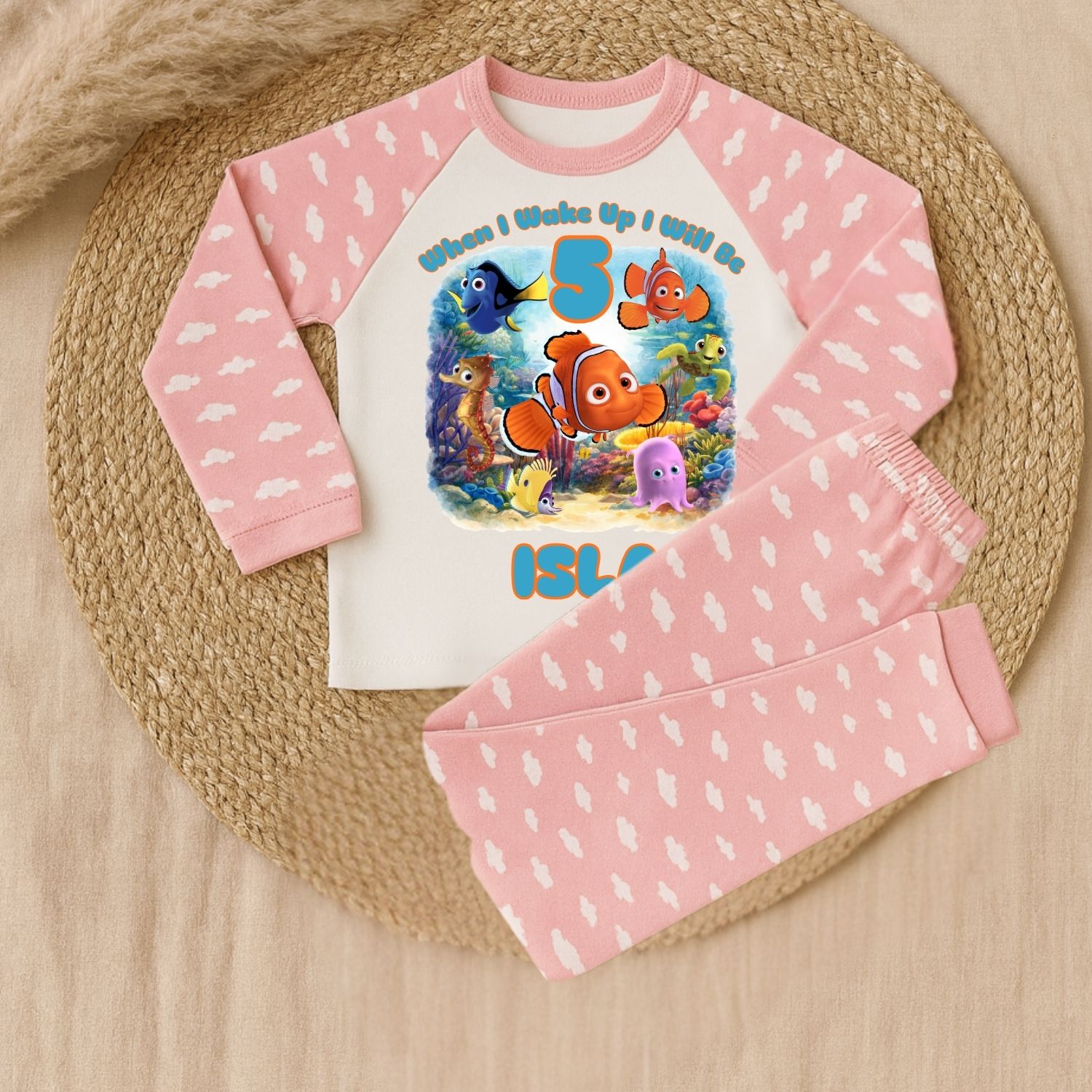 Personalised Nemo Inspired Ocean Birthday Pyjamas Nemo inspired ocean birthday pyjamas for kids personalised